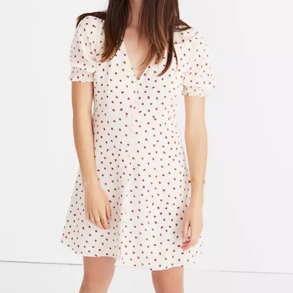 Madewell Strawberry Tea Dress Cream